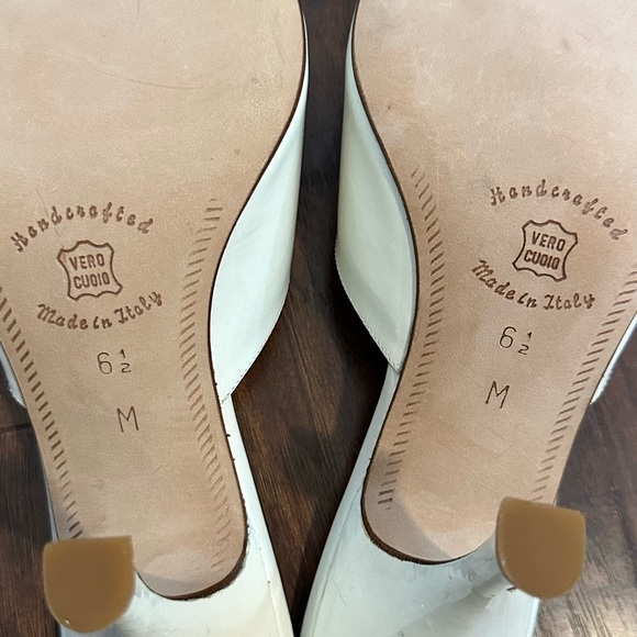 NWOT Vintage Saks White Patent Mules - Picture 4 of 6